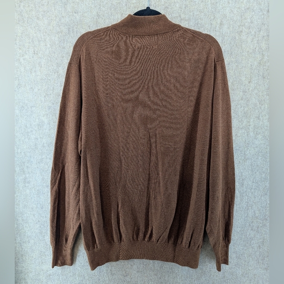 Sojrn Men's Bamboo Cashmere Blend Sweater,‎ Brown , Mock Neck, Size XL - Picture 2 of 4